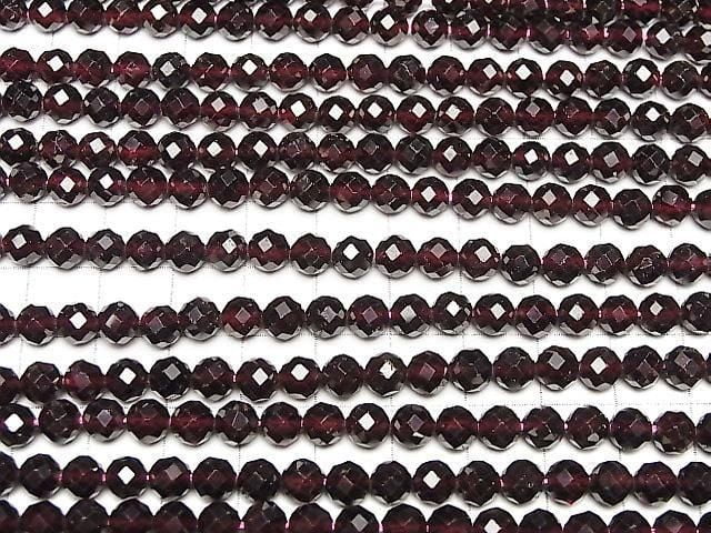 高品質！莫三比克石榴石 AAA - 64切面圓珠 6mm 半串或一串（約15英吋/36公分）