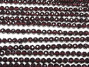 [Video]High Quality! Mozambique Garnet AAA- 64Faceted Round 6mm half or 1strand beads (aprx.15inch/36cm)