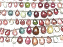 [Video] High Quality Multicolor Tourmaline AA++ Pear Shape (Smooth) Half or 1strand Beads (approx. 7 inches/18 cm)