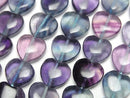 [Video] Multicolor Fluorite AA++ Vertical Hole Heart Shape 12x12mm Half or 1strand beads (approx. 15 inches/36 cm)