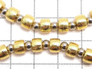 [Video] Meteorite (Altai Meteorite) Rondelle 6x6x4mm Yellow Gold Bracelet