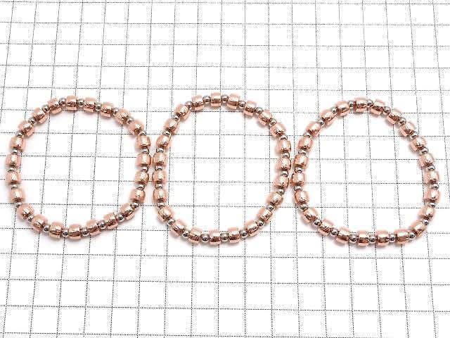 [Video] Meteorite (Altai Meteorite) Rondelle 6x6x4mm Pink Gold Bracelet