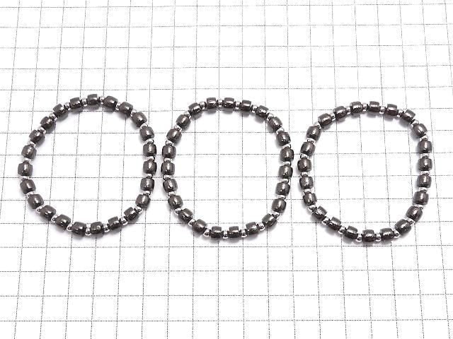 [Video] Meteorite (Altai Meteorite) Rondelle 6x6x4mm Black Bracelet