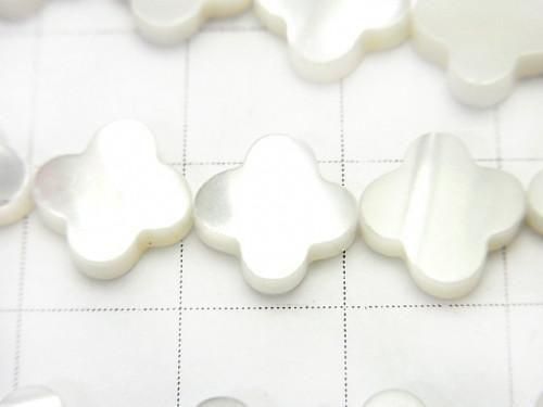 Mother of Pearl MOP White Flower Motif 10x10x2.5mm 1strand beads (approx. 15 inches/37 cm)