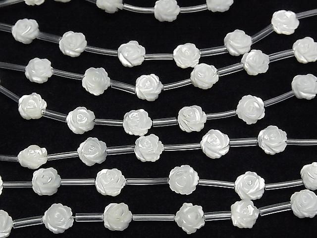 [Video] Mother of Pearl MOP AAA White Rose 8mm half or 1strand Beads (approx. 15 inches/36 cm)