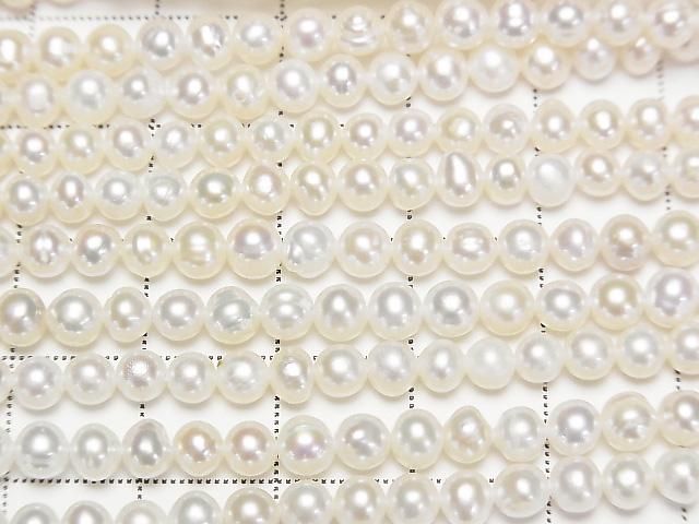 [Video] Fresh Water Pearl AA White Potato 4-4.5mm 1strand beads (approx. 15 inches/36 cm)