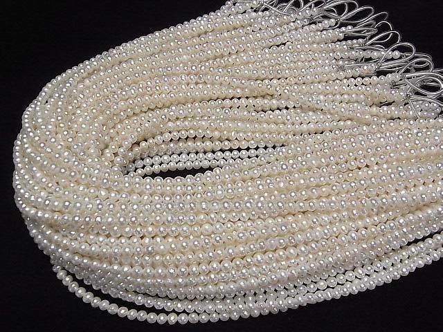 [Video] Fresh Water Pearl AA White Potato 4-4.5mm 1strand beads (approx. 15 inches/36 cm)
