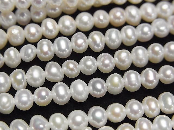 [Video] Fresh Water Pearl AA White Potato 4.5-5mm 1strand beads (approx. 15 inches/36 cm)