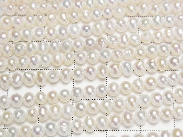 [Video] Fresh Water Pearl AA White Potato 4.5-5mm 1strand beads (approx. 15 inches/36 cm)