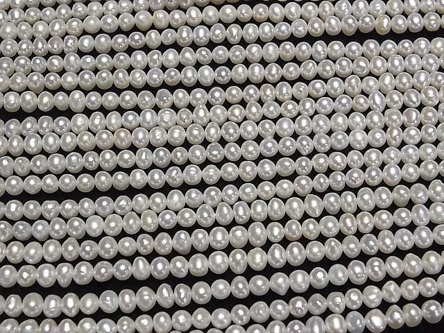 [Video] Fresh Water Pearl AA White Potato 4.5-5mm 1strand beads (approx. 15 inches/36 cm)