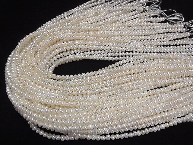 [Video] Fresh Water Pearl AA White Potato 4.5-5mm 1strand beads (approx. 15 inches/36 cm)