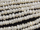 [Video] Fresh Water Pearl AA White Rondelle 4mm 1strand beads (aprx.14inch/34cm)