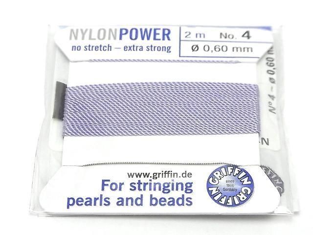 Griffin Cord (Nylon Bead Cord Thread) [0.50mm-0.60mm] Lilac 1pc
