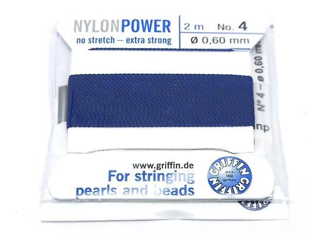 Griffin Cord (Nylon Bead Cord Thread) [0.50mm-0.60mm] Dark Blue 1pc
