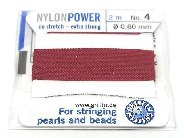 Griffin Cord (Nylon Bead Cord Thread) [0.50mm-0.60mm] Garnet 1pc