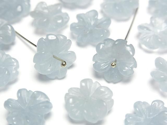 [Video]Aquamarine AAA- Flower 11mm Center Hole 2pcs