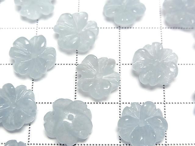 [Video]Aquamarine AAA- Flower 11mm Center Hole 2pcs