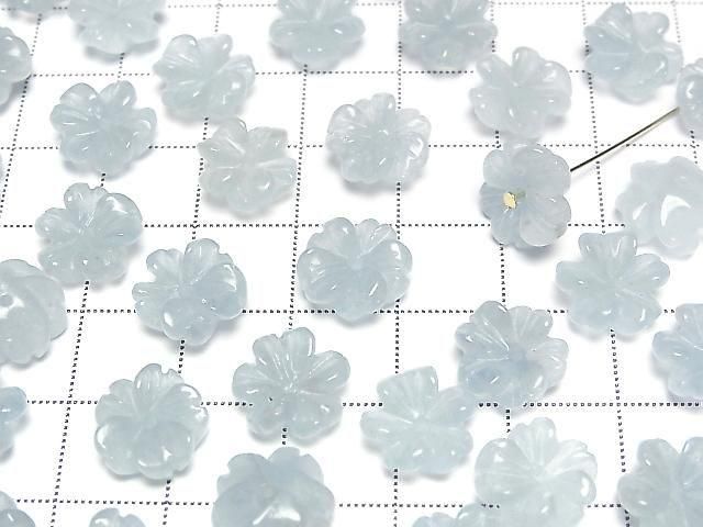[Video]Aquamarine AAA- Flower 11mm Center Hole 2pcs