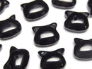 [Video] Onyx Cat Motif 10x12mm [Half Drilled Hole (Back)] 2pcs