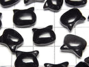 [Video] Onyx Cat Motif 10x12mm [Half Drilled Hole (Back)] 2pcs