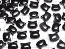 [Video] Onyx Cat Motif 10x12mm [Half Drilled Hole (Back)] 2pcs