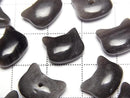 [Video] Silver Obsidian Cat Motif 10x12mm [Half Drilled Hole (Back)] 2pcs
