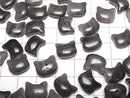 [Video] Silver Obsidian Cat Motif 10x12mm [Half Drilled Hole (Back)] 2pcs