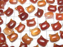 [Video] Red Agate Cat Motif 10x12mm [Half Drilled Hole (Back)] 2pcs