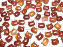 [Video] Red Agate Cat Motif 10x12mm [Half Drilled Hole (Back)] 2pcs
