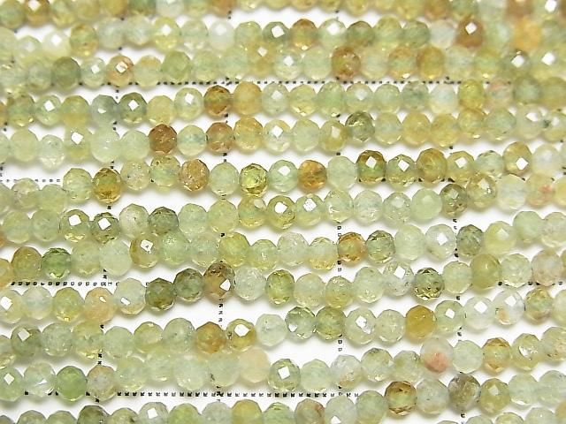 [Video] High Quality! Grossular Garnet AA Faceted Round 3mm 1strand beads (approx. 15 inches/37 cm)