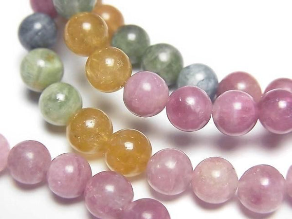 [Video] Multicolor Tourmaline AA++ Round 6mm Bracelet