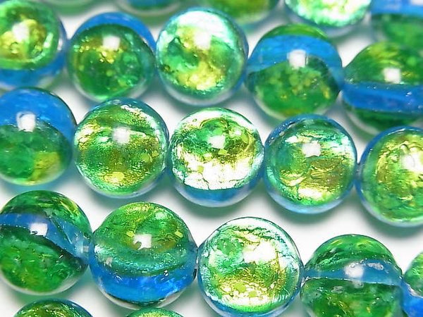 [Video] Lampwork Beads Round 10mm [Iheyamarin/Luminous type] 1/4 or 1 strand beads (approx. 15 inches/36 cm)
