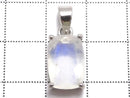 [Video][One of a kind] High Quality Rainbow Moonstone AAA Faceted Pendant Silver925 NO.65