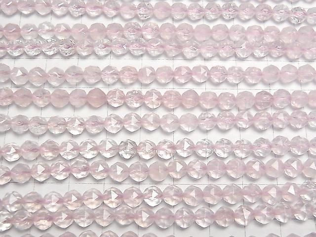 [Video] High Quality! Madagascar Rose Quartz AAA-Star Faceted Round 6mm Half or 1strand Beads (approx. 15 inches/37 cm)
