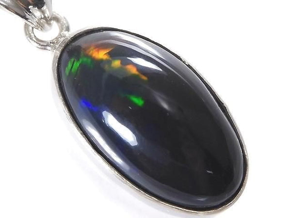 [Video][One of a kind] Black Opal AAA Pendant Silver925 NO.28