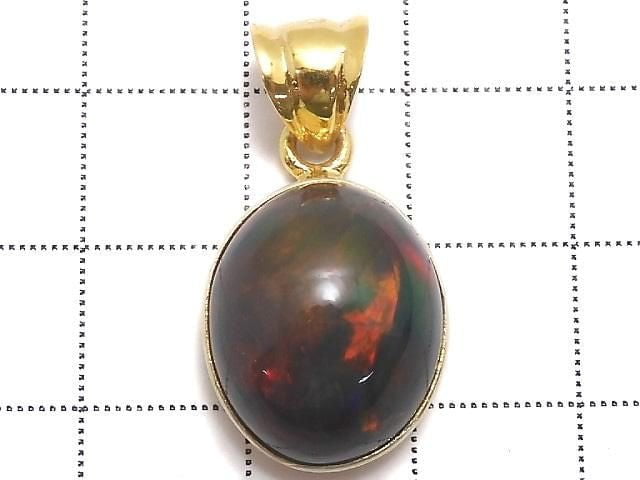 [Video][One of a kind] Black Opal AAA Pendant 18KGP NO.35