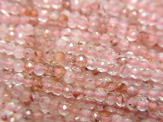 [Video] High Quality! Mica Quartz Faceted Round 2mm 1strand beads (approx. 15 inches/37 cm)
