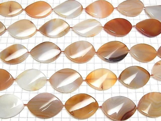 [Video] Mix Carnelian Twist Marquise 1 strand (8 pcs)