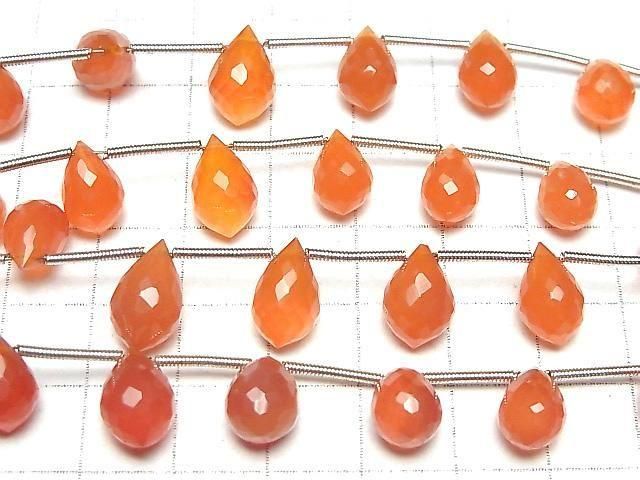 [Video]High Quality Carnelian AAA- Marquise Rice Faceted Briolette 1strand (8pcs )