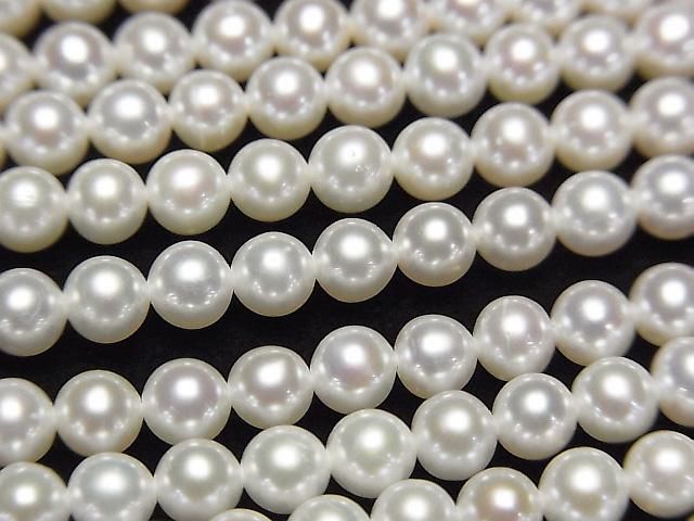 [Video] Fresh Water Pearl AAA Semi Round 4mm White 1strand beads (approx. 15 inches/38 cm)