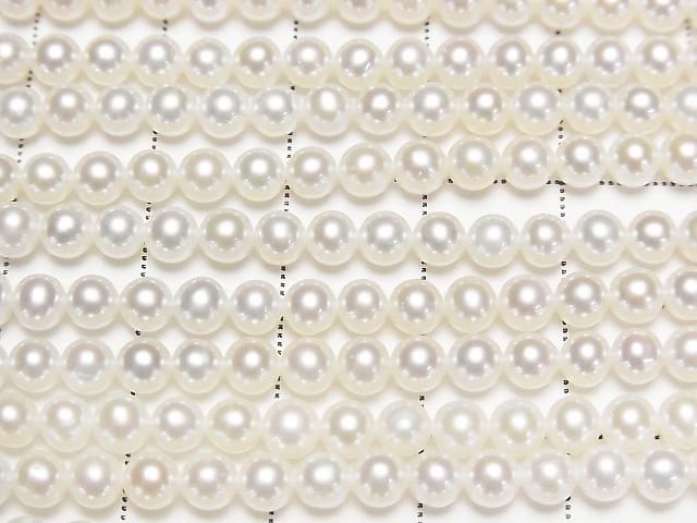 [Video] Fresh Water Pearl AAA Semi Round 4mm White 1strand beads (approx. 15 inches/38 cm)