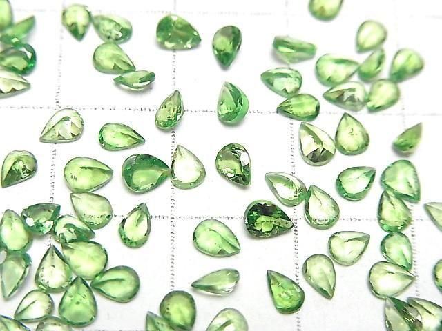 [Video]High Quality Tsavorite Garnet AAA Loose stone Pear shape Faceted 4x3mm 2pcs