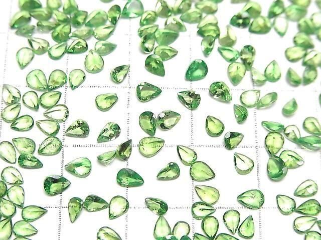 [Video]High Quality Tsavorite Garnet AAA Loose stone Pear shape Faceted 4x3mm 2pcs