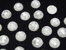 [Video] Mosaic Shell Round Cabochon 12x12mm [White] 3pcs