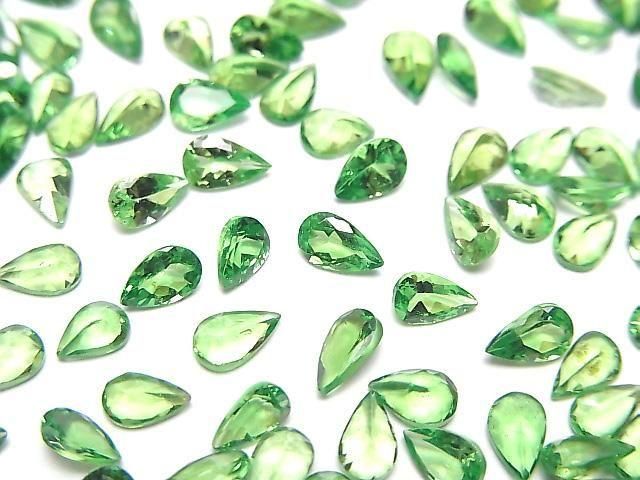 [Video]High Quality Tsavorite Garnet AAA Loose stone Pear shape Faceted 5x3mm 2pcs