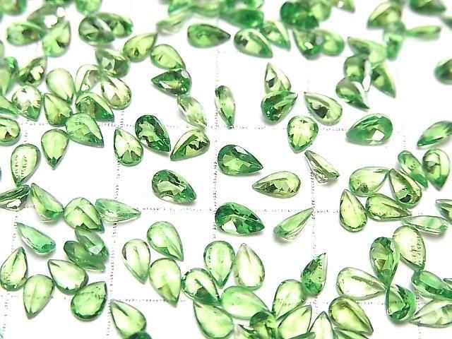 [Video]High Quality Tsavorite Garnet AAA Loose stone Pear shape Faceted 5x3mm 2pcs