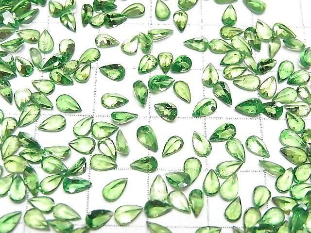 [Video]High Quality Tsavorite Garnet AAA Loose stone Pear shape Faceted 5x3mm 2pcs