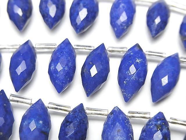 [Video]Lapislazuli AA++ Marquise Rice Faceted Briolette half or 1strand beads (aprx.6inch/16cm)