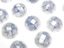 [Video] Mosaic Shell Round Cabochon 12x12mm [Blue] 3pcs