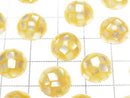 [Video] Mosaic Shell Round Cabochon 12x12mm [Yellow] 3pcs
